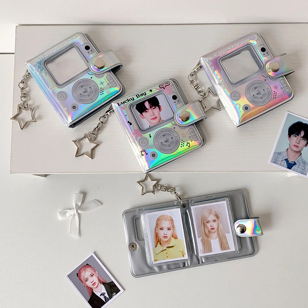 Estrela pingente álbum de fotos 3 Polegada retro câmera forma oco caso de armazenamento de imagem kpop cartão fichário cartão de nome livro photocard titular