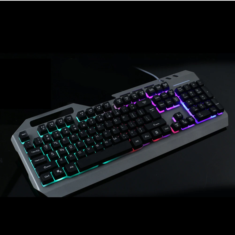 

Rainbow LED Backlit Gaming Keyboard Wired Mechanical USB 104 Keys Computer Accessories Wear Resistant Ergonomic Design