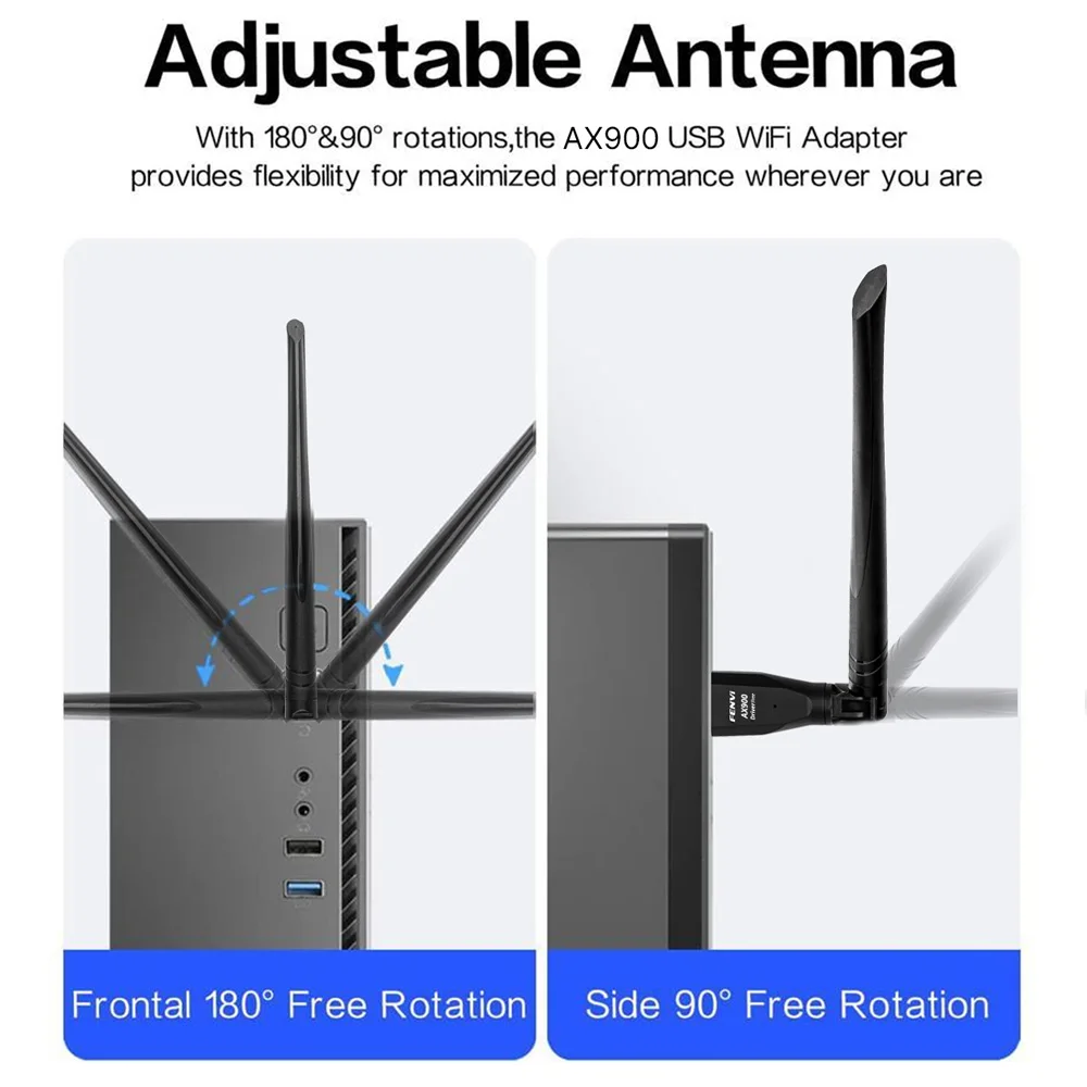 ثنائي النطاق 2.4G/5 جيجا هرتز USB WiFi 6 محول AX900 دونغل USB2.0 شبكة لاسلكية استقبال الإشارات سائق مجاني لنظام التشغيل Windows 10/11