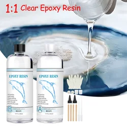 1:1 Crystal Clear Epoxy Resin Kit DIY Craft Resin Supplies High Gloss Bubbles Free Epoxy Resin Tool for Coating and Casting