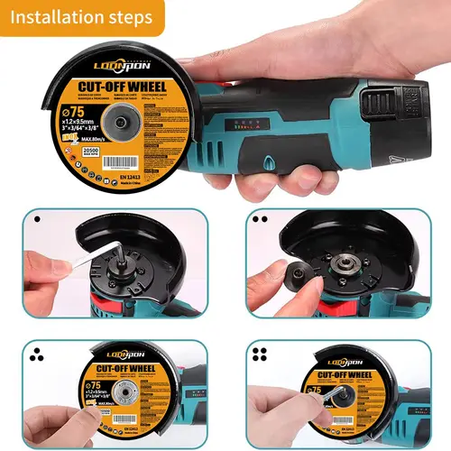 Loonpon 75mm/3inch Resin Cutting Disc 9.5mm Bore Circular Saw Blade Cut Off Wheel Angle Grinder Discs for Metal Stainless Steel - Image 5