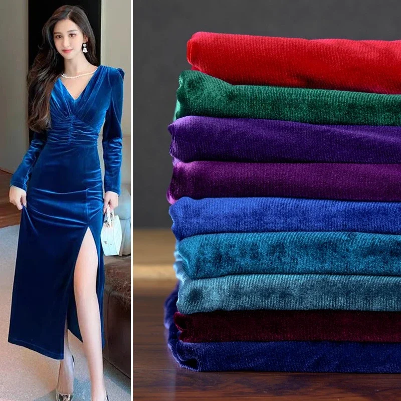 100x160cm Stretch Velvet Fabric By Meter for Upholstery Sofa Cover Clothes Tablecloth Curtain Sewing Velour Cloth Soft