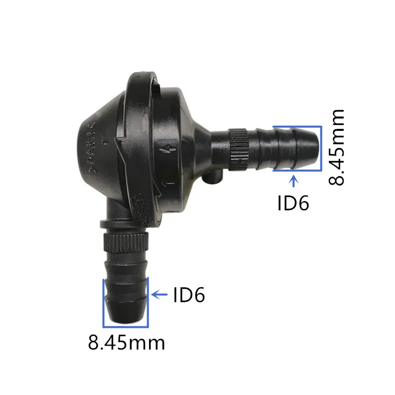 original ID6 one way valve non-return valve auto Fuel line quick connector elbow 90 degree fittings joint L type 1pc