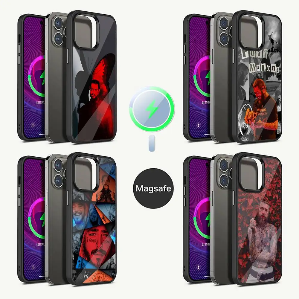 

P-Post Singer M-Malone Phone Case For iPhone 16,15,14,13,12,11,Pro,Max,Plus,Mini,Magsafe,Magnetic Wireless Charging Case