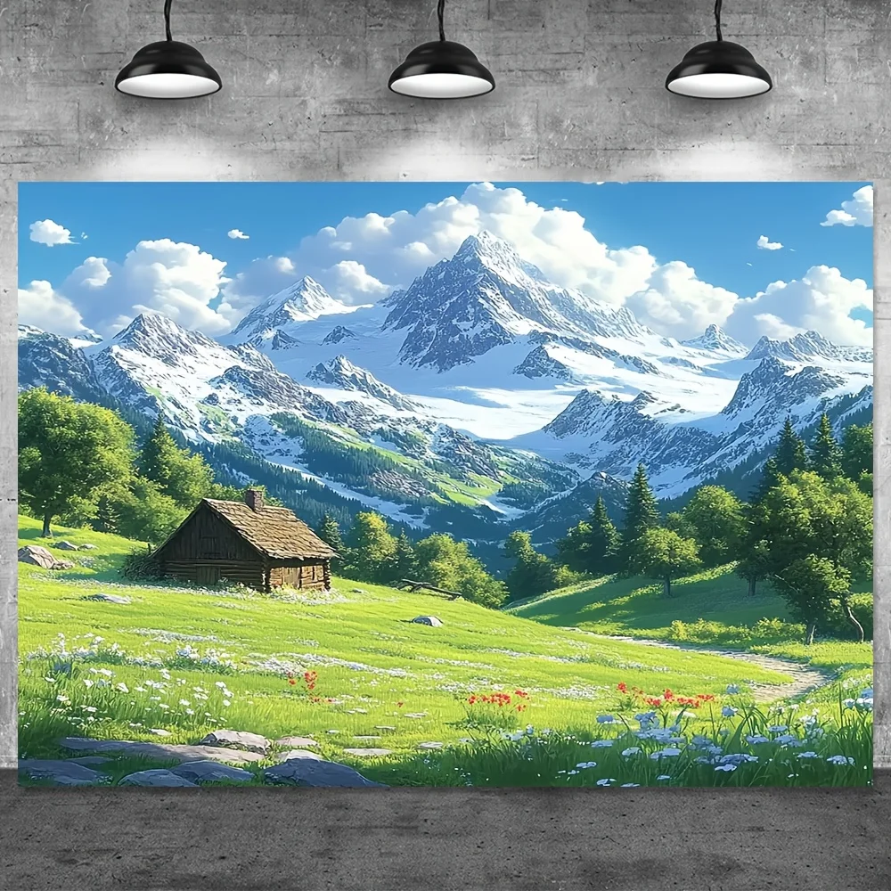 Stunning Mountain Landscape Tapestry Wall Hanging Alpine Nature Decor Rustic Cabin Forest Scenery Wilderness Bohemian Bedroom