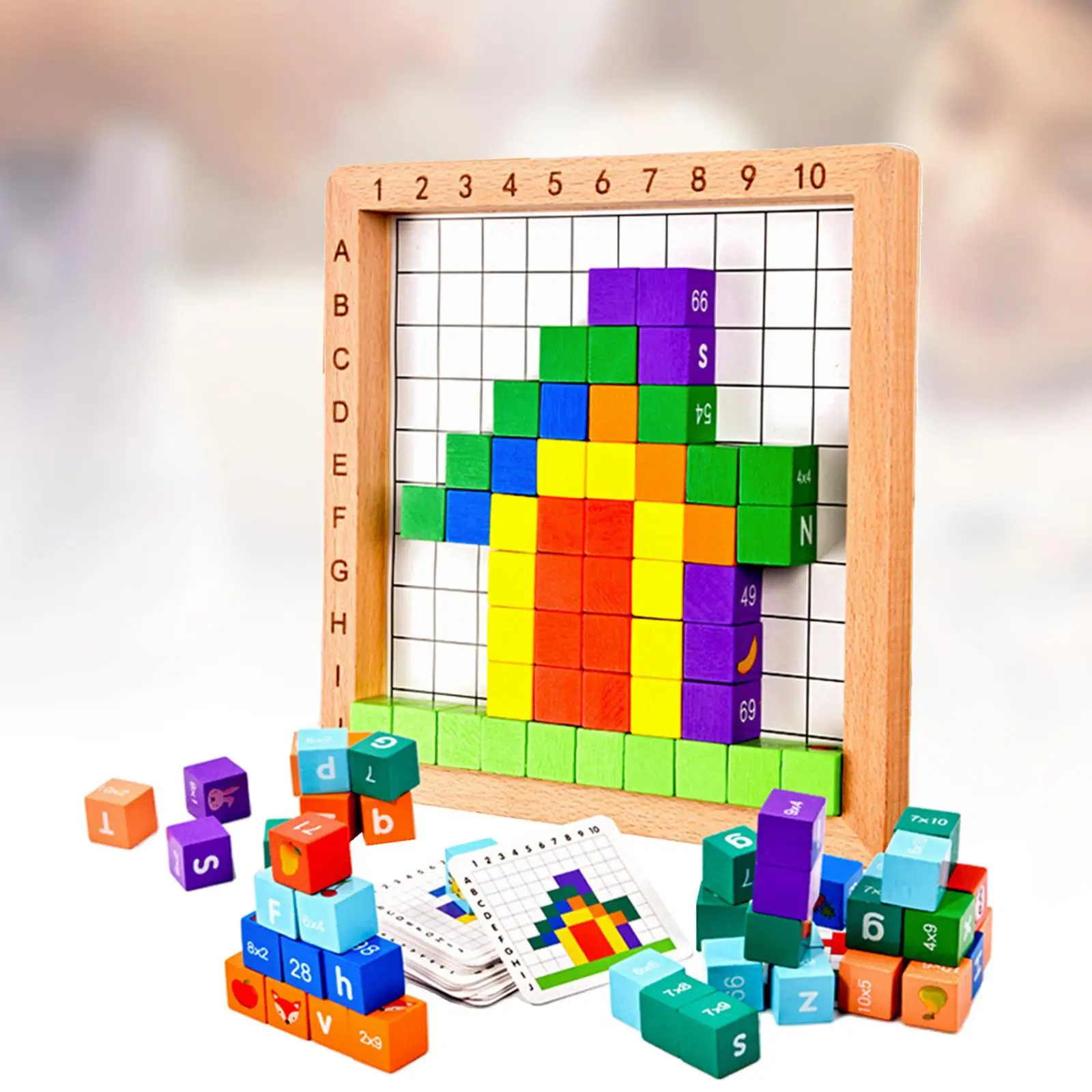 Wooden Building Blocks Color Sorting Square Cube Blocks for Coordination