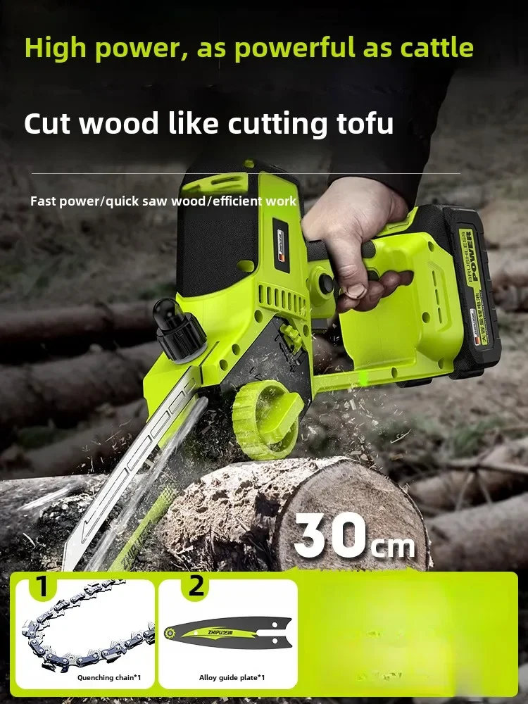 Handheld Lithium Electric Chainsaw Large Capacity Rechargeable Mini Saw For Tree Logging Cutting