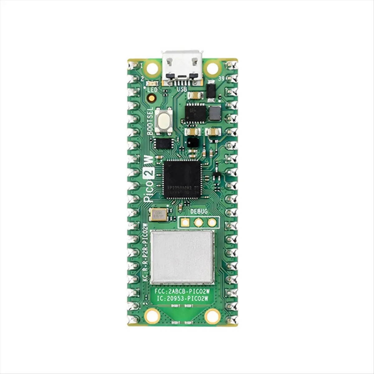 A49T For 2 W Microcontroller Development Board RP2350 Chip Support WIFI Bluetooth, Soldered Yellow Header
