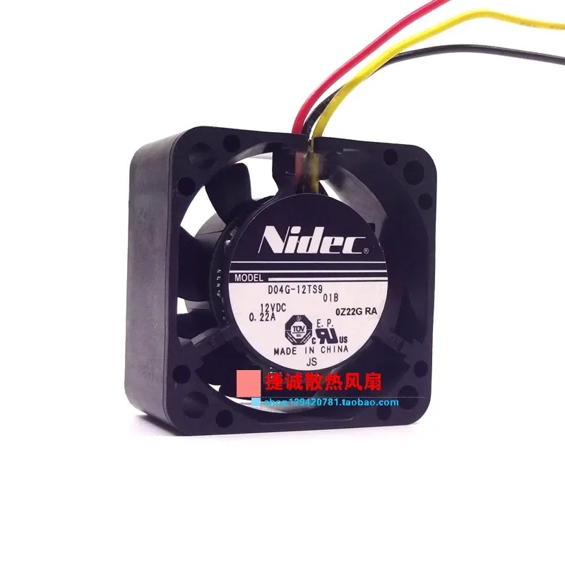 Original NIDEC D04G-12TS9 12V 0.22A 4020 4CM Double Ball Large Air Volume Cooling Fan