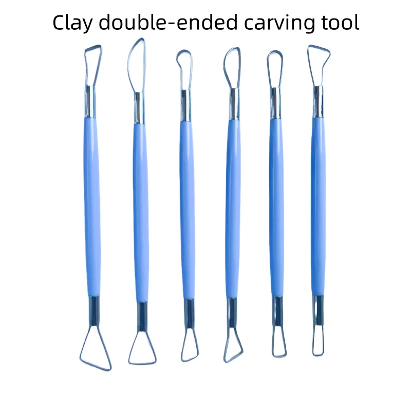 6 pieces of stainless steel double head pottery carving knife DIY handmade fruit and vegetable sculpture tools