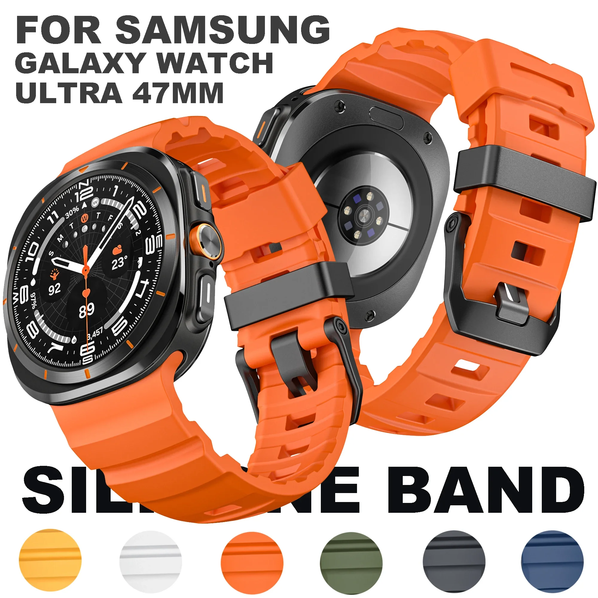 Cinturino in silicone per Samsung Galaxy Ultra 47mm cinturino sportivo per Galaxy Watch Ultra 47mm accessorio braccialetto Smart Watch Correa