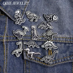 Dinosaur Enamel Pin Tyrannosaurus Rex Ancient Animal Custom Gifts for Friends Black Punk Lapel Clothes Brooch Jewelry