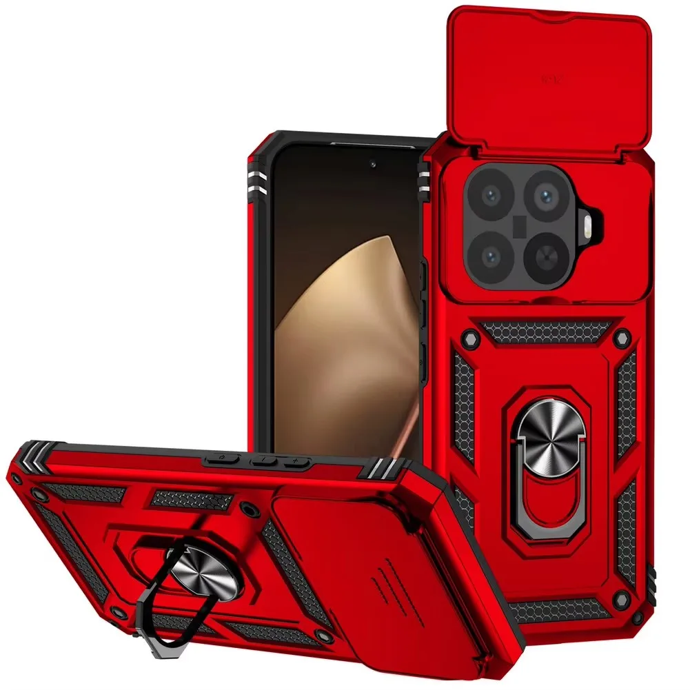 

Armor Ring Holder Phone Case for Xiaomi 15T Pro Mi 15t Sliding Camera Lens Protect Cover Xiaomi 15T Pro Mi 15t