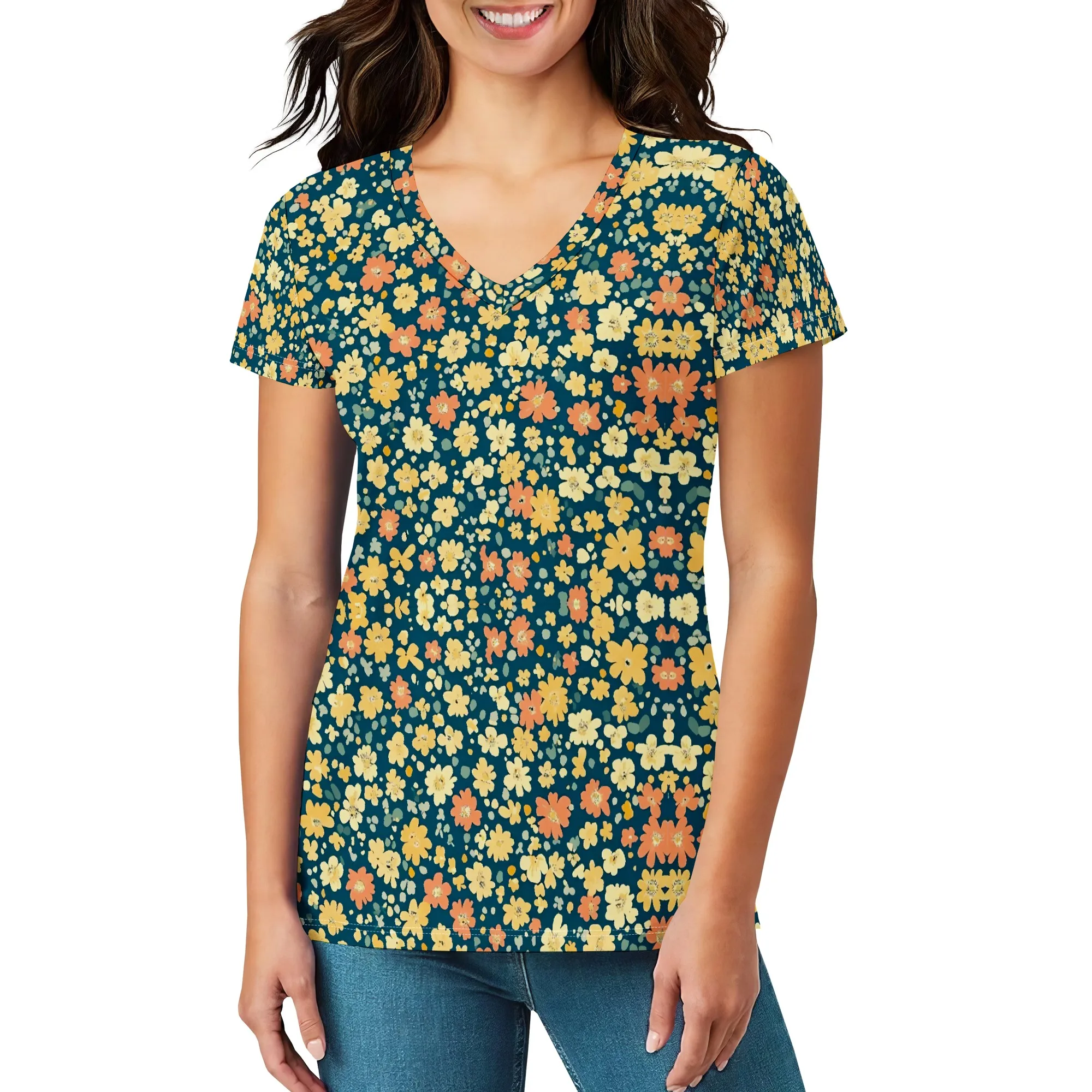 Рисунок 3 - Женские топы с короткими рукавами с цветочным узором