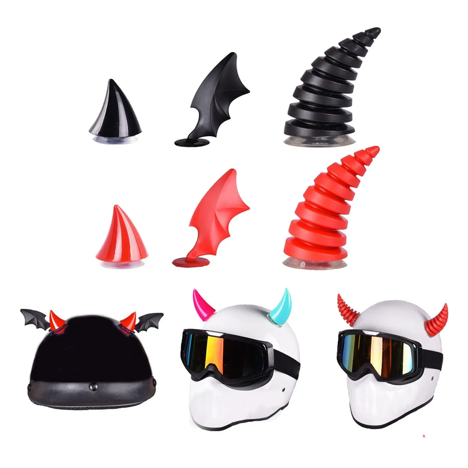 

Motorcycle Helmet Decoration Sticker Devil Horn Design, for Ski Helmet Easy Install Exquisite Fashionable Accessory Weatherproof