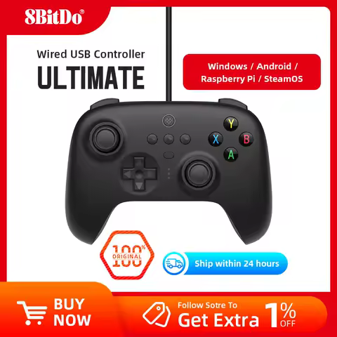 8BitDo - Ultimate Controller Wired USB compatible for Android Window 10,11,Steam Deck Switch Raspberry Pi