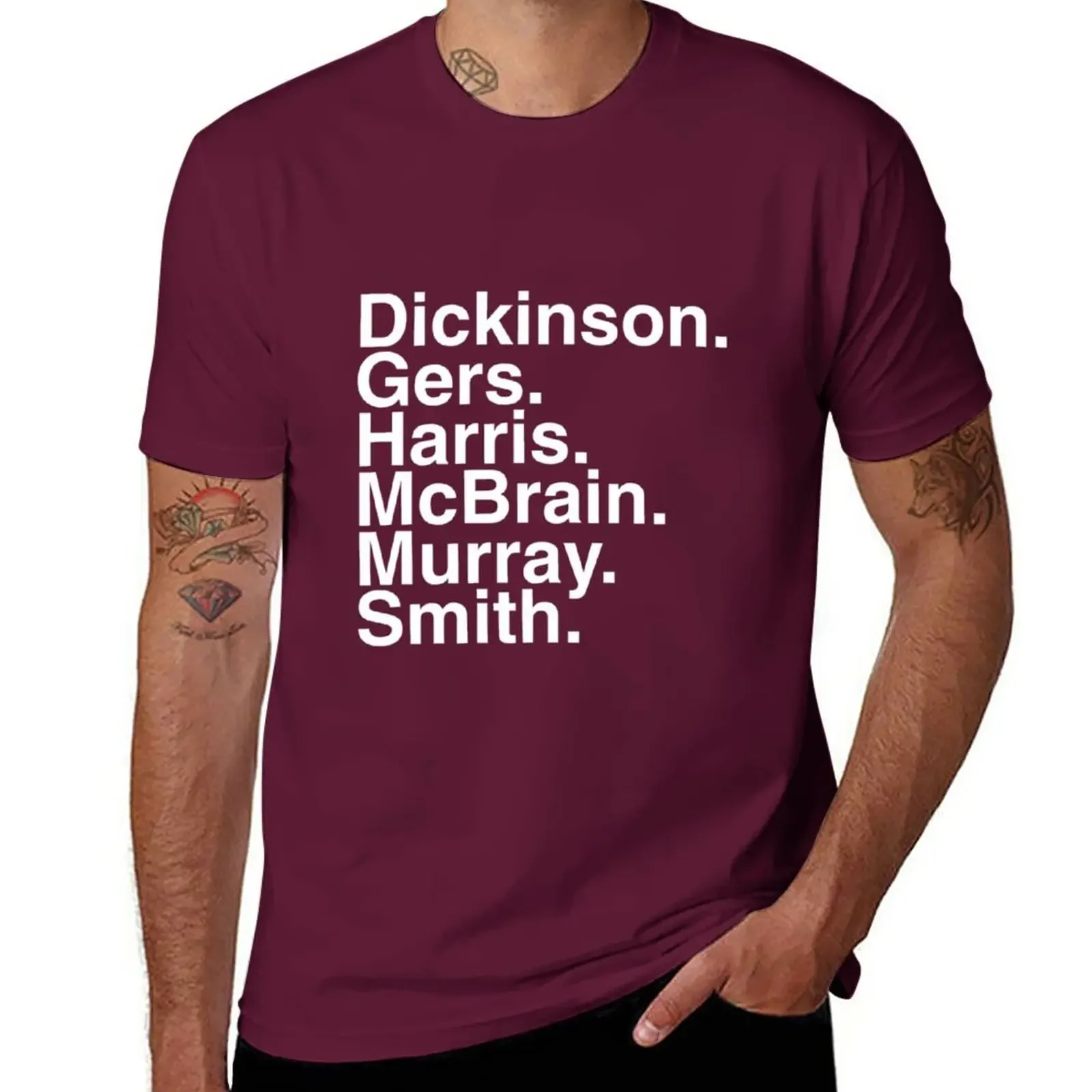 New Dickinson Gers Harris Mcbrain Murray Smith T-Shirt tees black t shirts for men Short Sleeve mens designer clothes harajuku