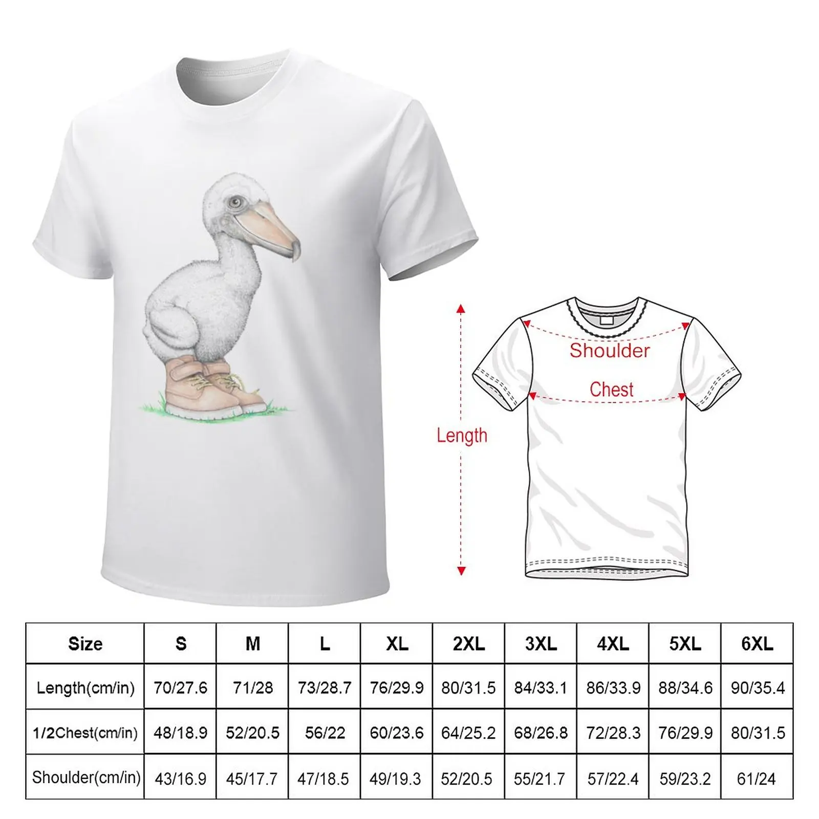 Shoebill Chick in Work Boots T-Shirt funnys aesthetic clothes Men's t-shirt