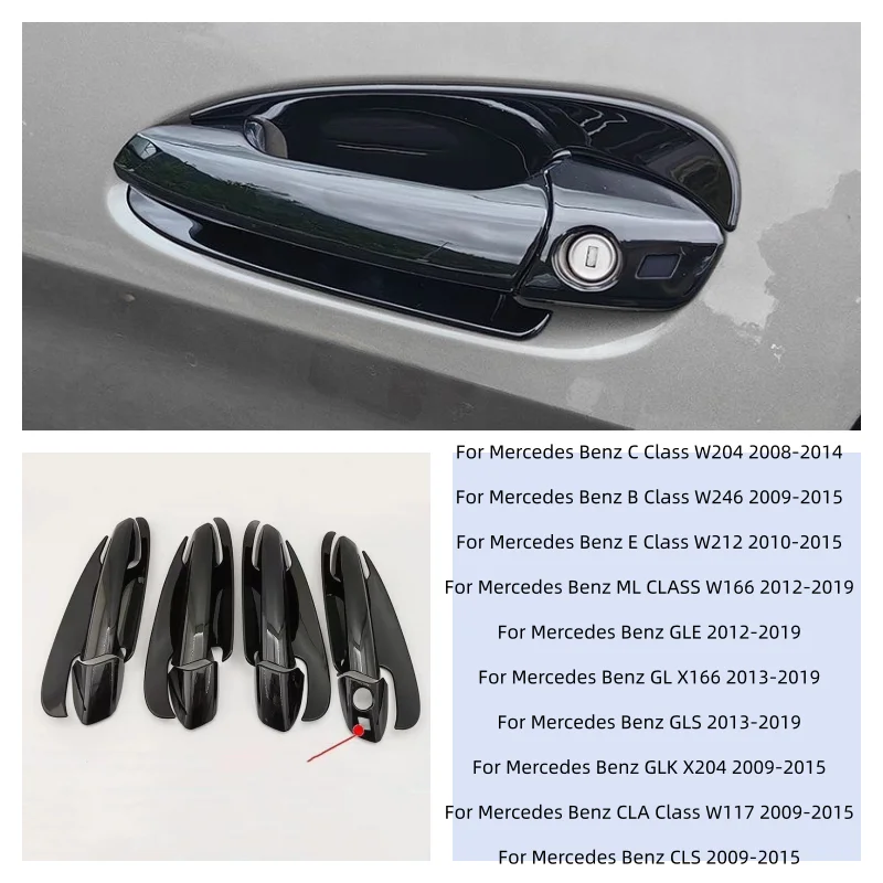 

Funduoo для Mercedes Benz C E B GLK GLE ML Class CLA CLS W204 X204 W212 W246 W166 W117 черные наклейки на дверные ручки автомобиля