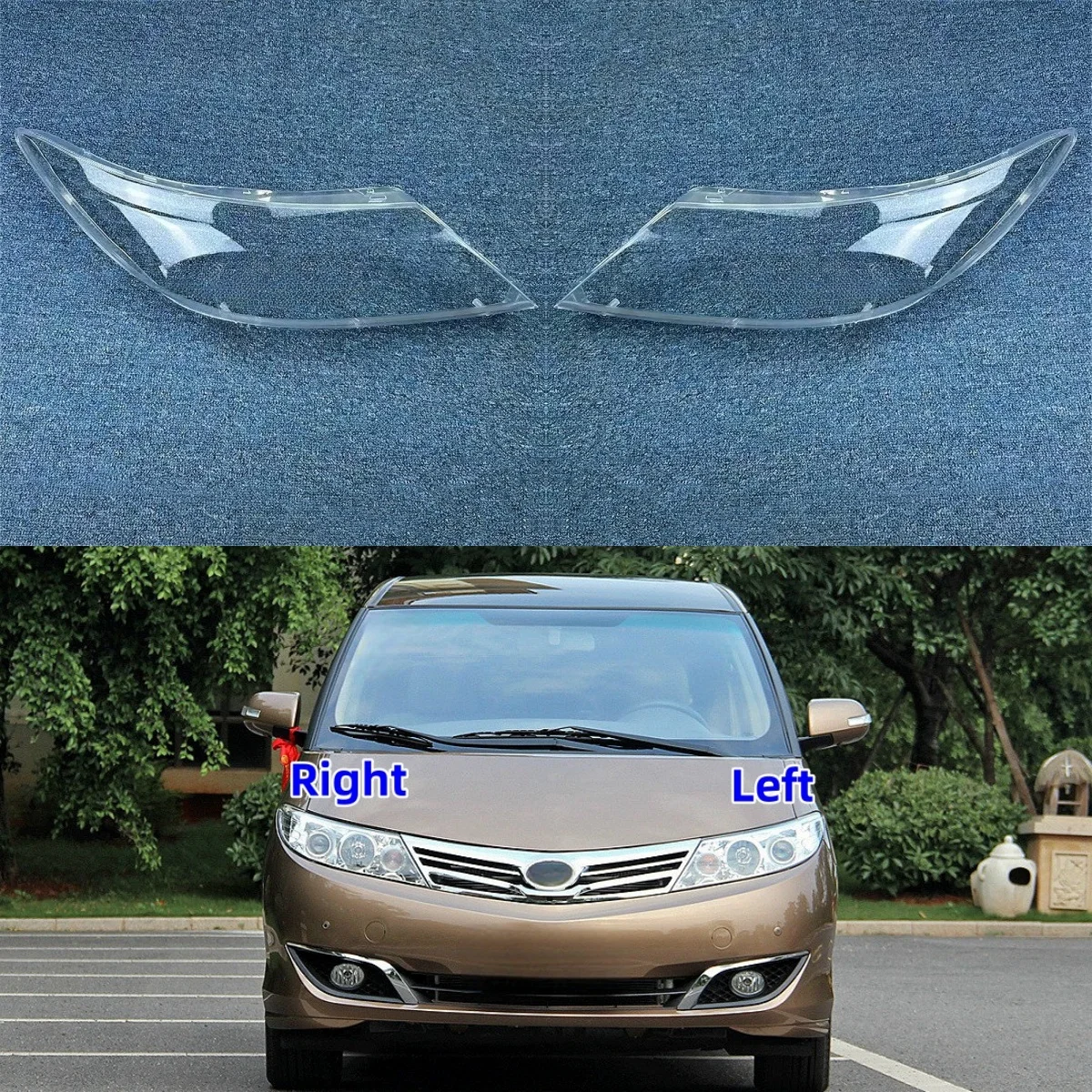 

For BYD M6 2010 2011 2012 2013 2014 2015 Car Accessory Products Replace A Transparent PC Lights Shell Headlight Glass