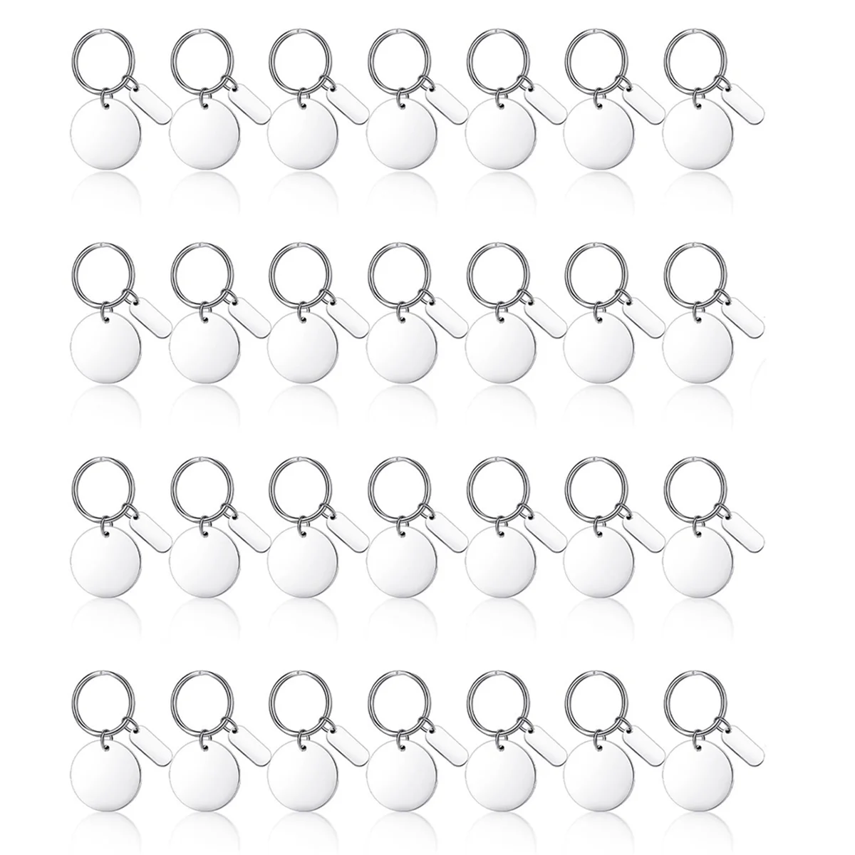 

30Pcs Engravable Metal Keychain Blanks Metal Stamping Blanks for Engraving Stainless Steel Blank Key Ring Tags with Hole