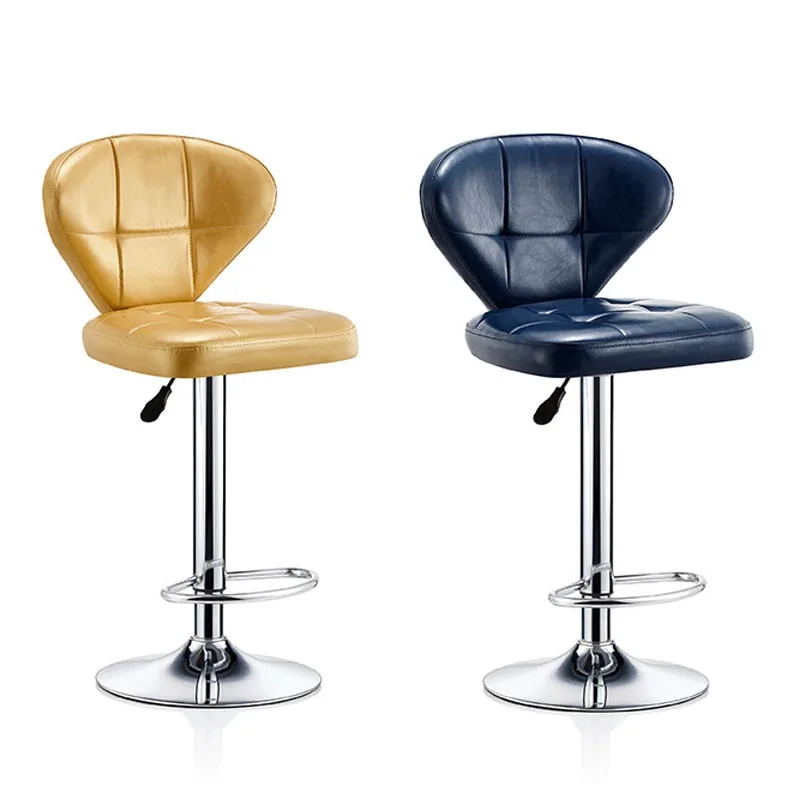 Modern Leather Swivel Hotel Chair Metal Luxury Kitchen High Stool bar Chair for bar Table