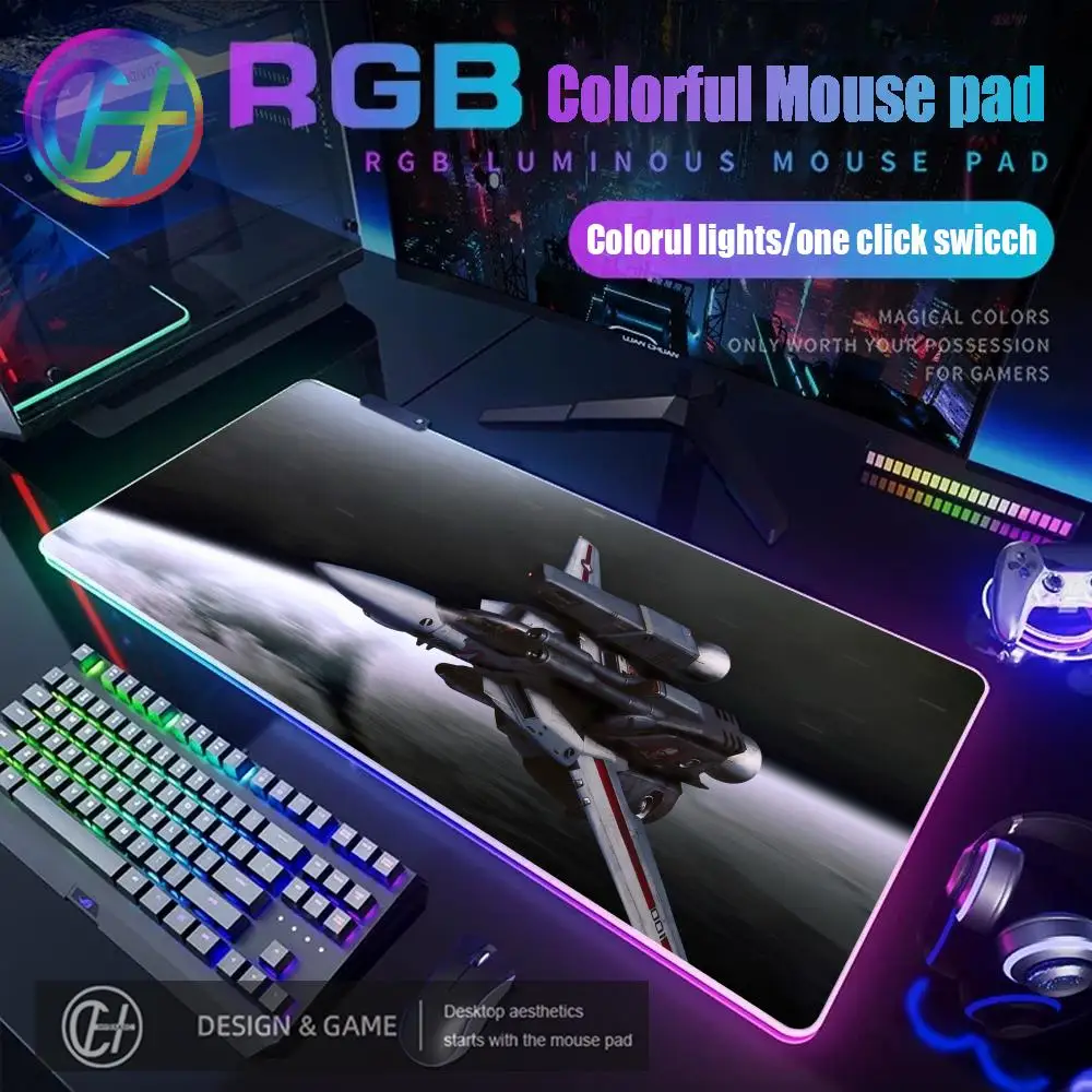 

Коврик для мыши Veritech Macross RGB игровой коврик для мыши настольный коврик HD геймер большой светодиодный светильник XXL коврики для мыши ПК компьютерный ковер