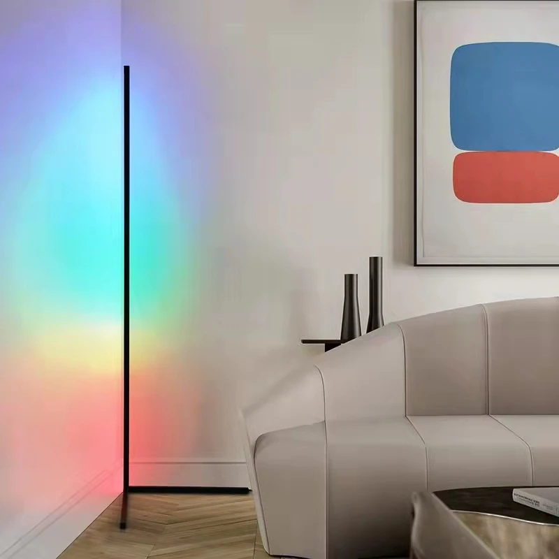 Indoor home decoration Smart triangular corner floor lamp with music function, application control, modern design