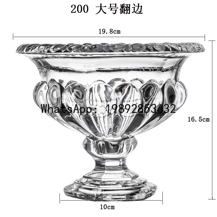 

X-23 retro glass vase - embossed floral vase - trophy style upturned vase