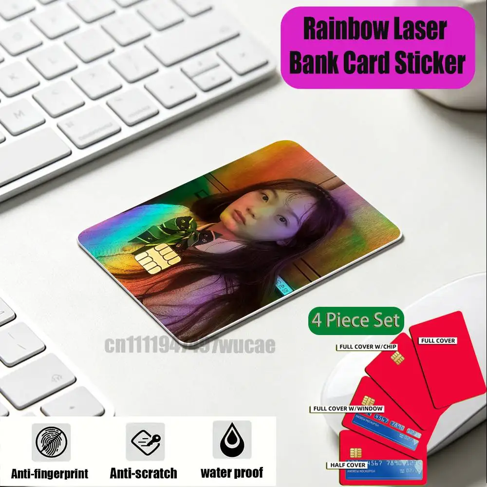 ID Access Card Cover Skin Rainbow Color Laser Stickers Film For All of Us Are Dead Credit Bank Sticker