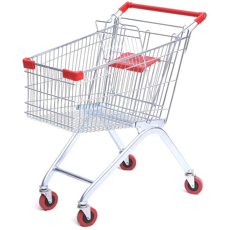 Wholesale Mobile Shopping Carts Of Europe Type Style Of High Quality Metal Ppush With 4 Wheels Grocery Stores Finishing Products