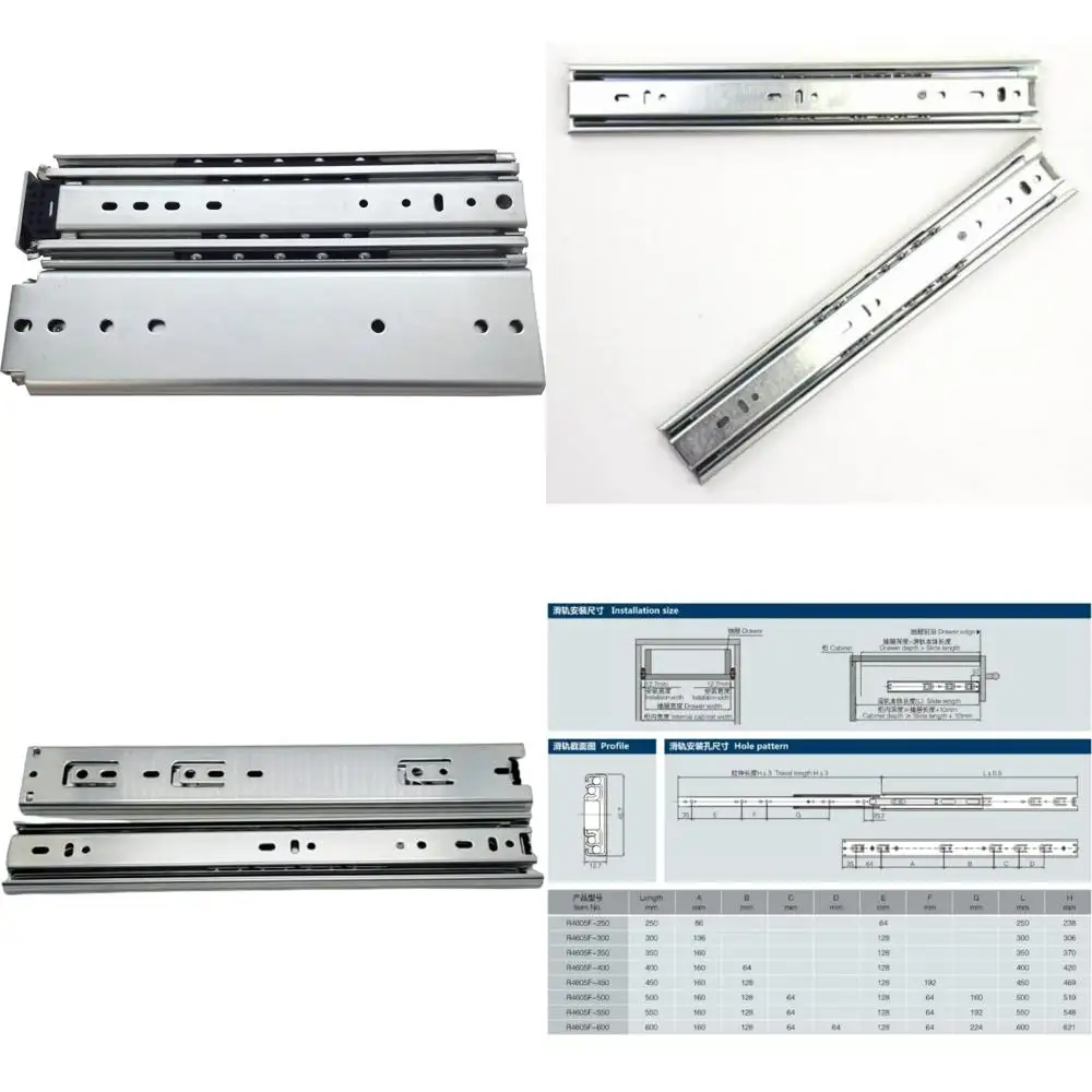 

Полное выдвижение, емкость 500 фунтов, 14-дюймовая направляющая для ящиков для тяжелых условий эксплуатации