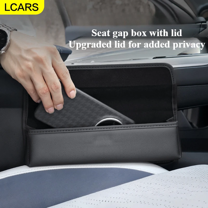 

Lcars - Car Gap Storage Box with Lid, Easy to Install Car Interior Accessories, Different Colors to Match Different Car Styles