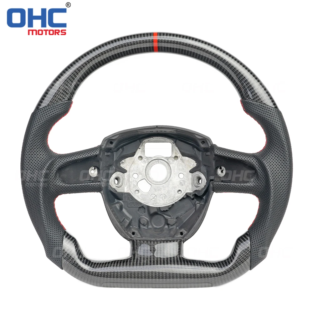 Car Steering Wheel For audis A3 A4 A5 B8 A6 Q5 Q7 2005 to 2011 100% Real Carbon Fiber Steering Wheel ohc motors