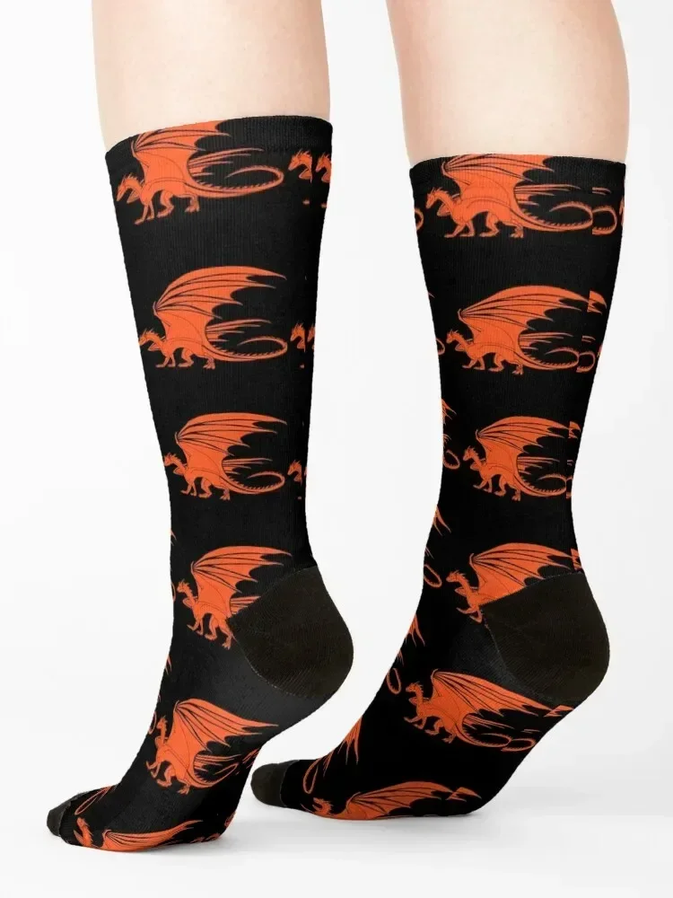 Orange Drachen-Drachen-Socken viele Weihnachts geschenk Großhandel Socken Mann Frauen