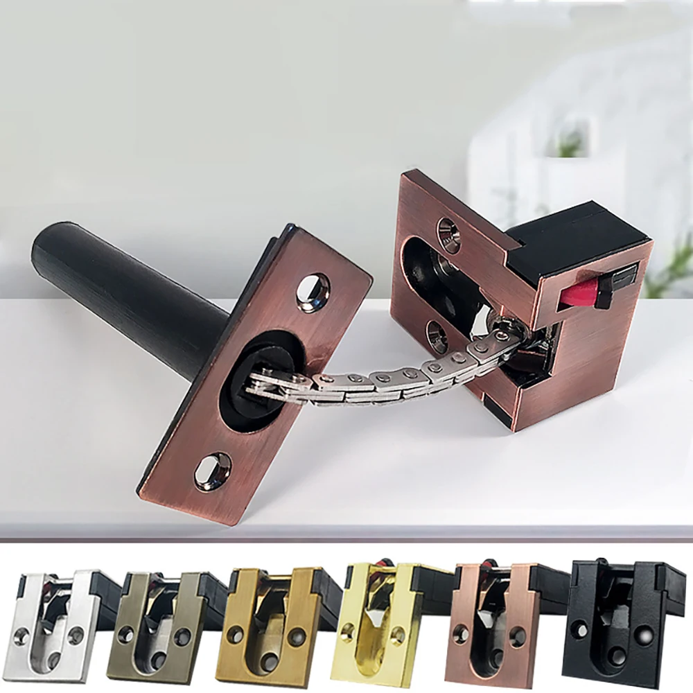 

Hidden Anti-theft Chain Household Anti-lock Door Bolt Hidden Anti-theft Buckle Door Chain Lock Hotel Zinc Alloy Safety Chain