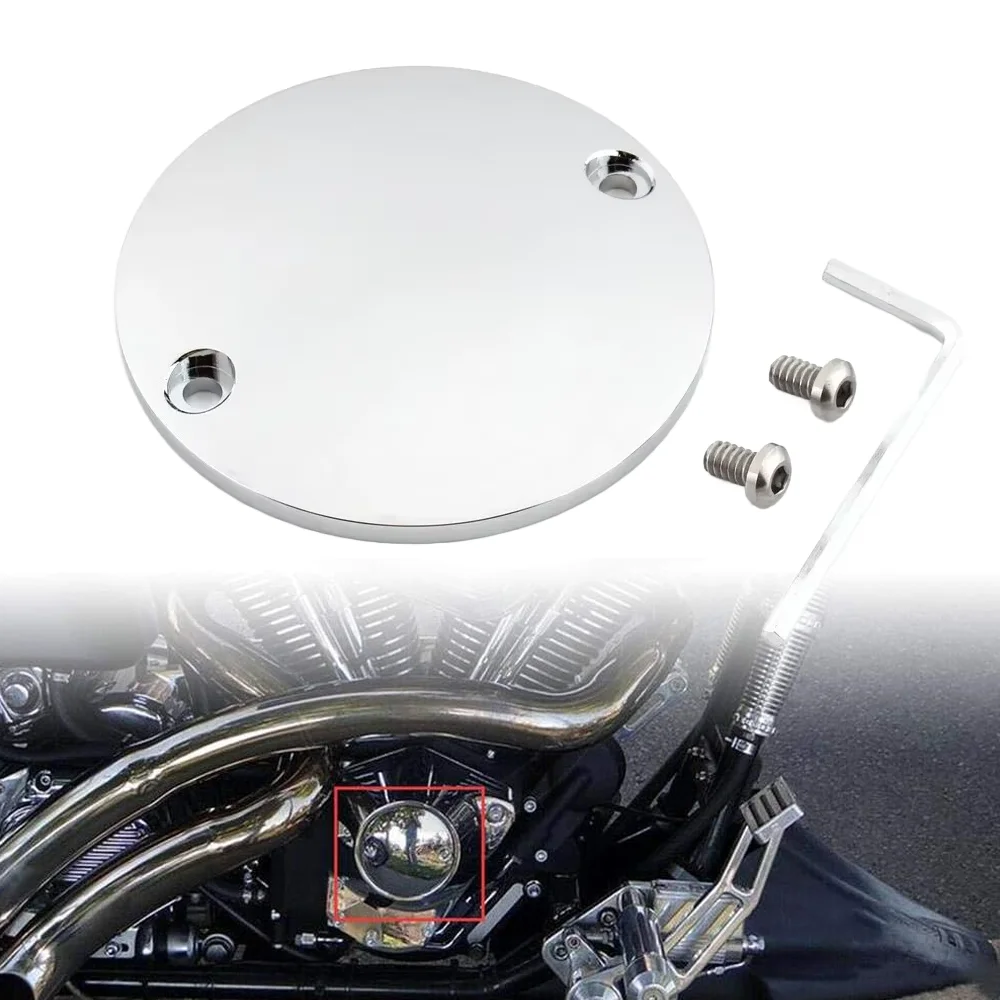 

2Hole Chrome Domed Points Cover Softail Bigtwin Timing Ignition Timer For Harley Harley-Davidso Electra Glide Softail XL883 1200