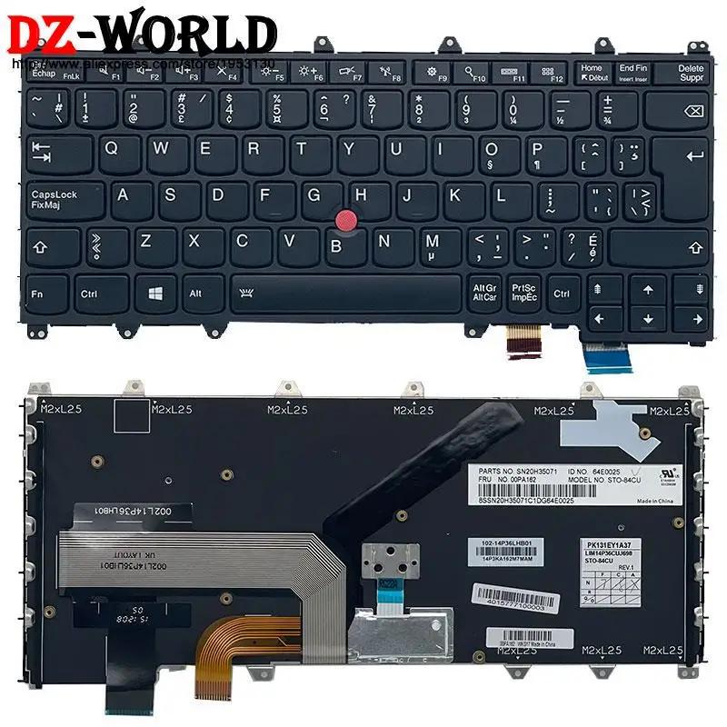 AZERTY BE CFB FR CFR Canadian French Belgian Backlit Keyboard For Lenovo Thinkpad Yoga 260 S1 3rd Laptop 00PA130 00PA162 00PA135