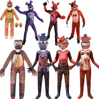 New Fnaf Freddyed Costume Kids Fredy Superhero Boys Girls Nightmare Bonnie Funny Party Cosplay Halloween Carnival Suit Jumpsuit