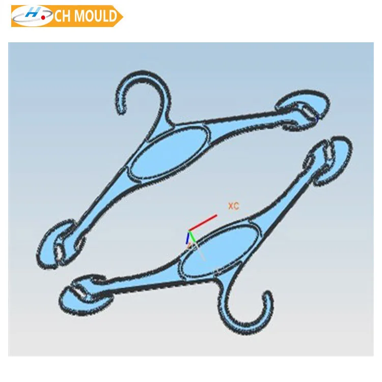 Two Cavity Mold for Coat Hangers