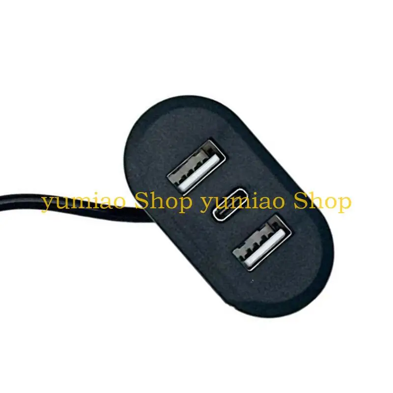 587B デスクトップホール埋め込み USB タイプ C 充電アダプタ 3 で 1 スプリッタラップトップ PC 用