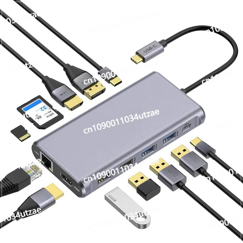 

12-in-1 Type-C Docking Station Type-C Multi-function Hub Supports Triple Display 4K HDMI