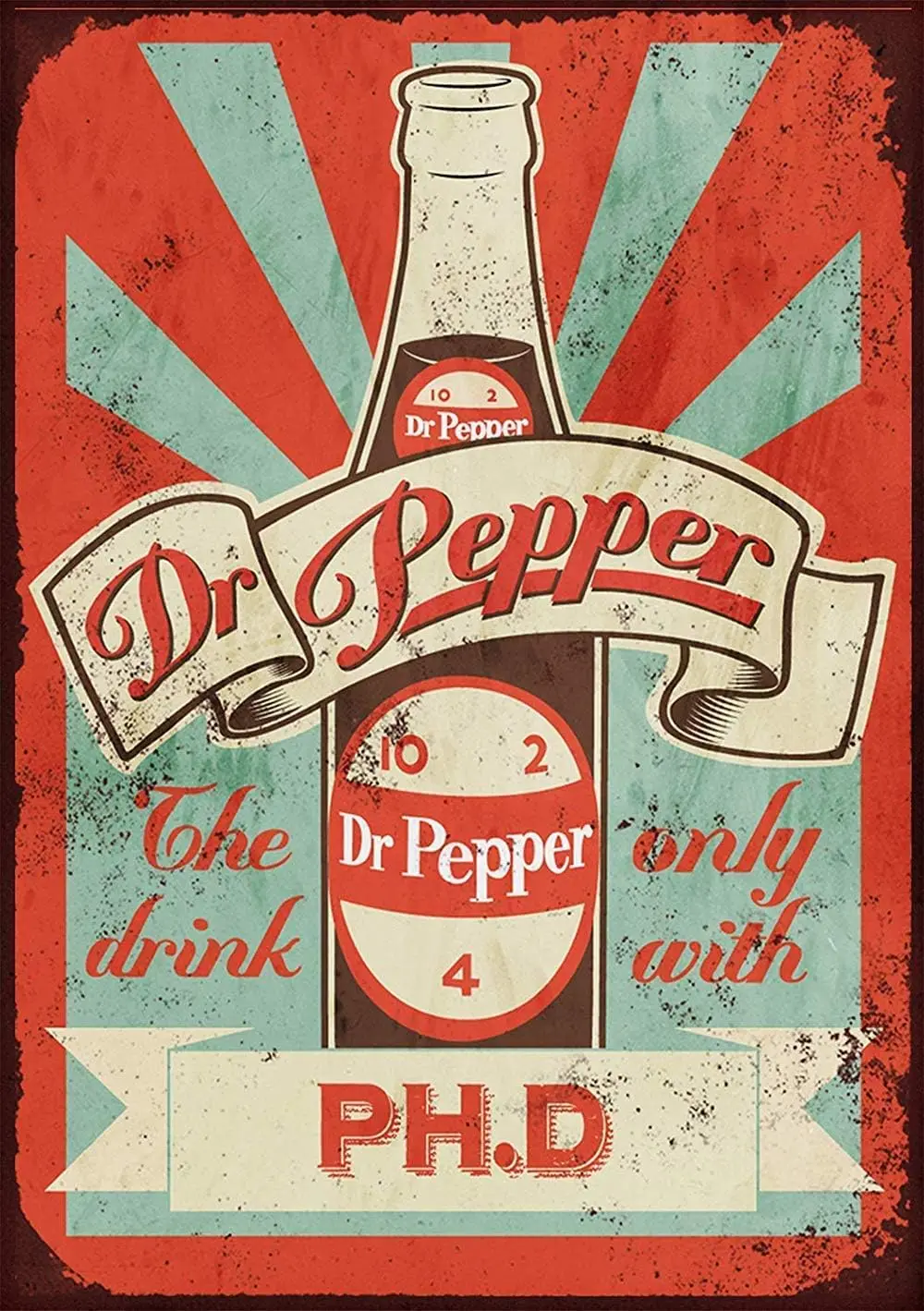 Keviewly Dr. Pepper Metall-Wandkunst, Blechschilder, Warntier, lustiges Restaurant, Bar, Band, frisch verheiratet, Geburtstagsfeier, Weihnachten