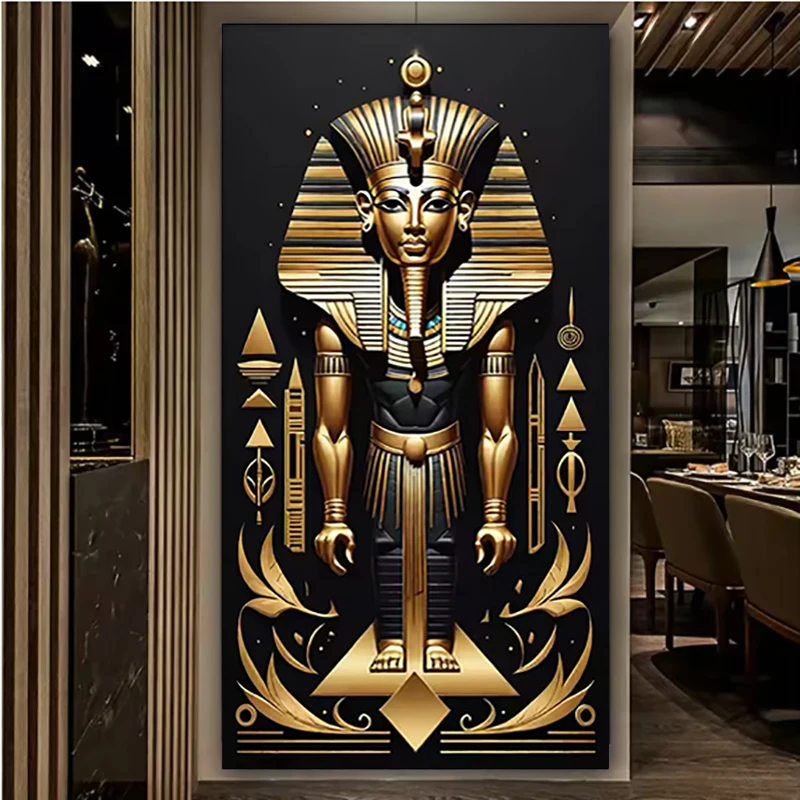 Ancient Egyptian Pharaoh Gold 5D Diamond Painting Kits Artwork Wall Decor Picture Diamond Embroidery Handmade Gift Home Decor