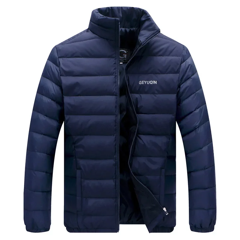 Abrigos de plumón de pato de invierno con cuello levantado de calidad, chaquetas de plumón ligeras y cálidas para hombre, abrigo de plumón para