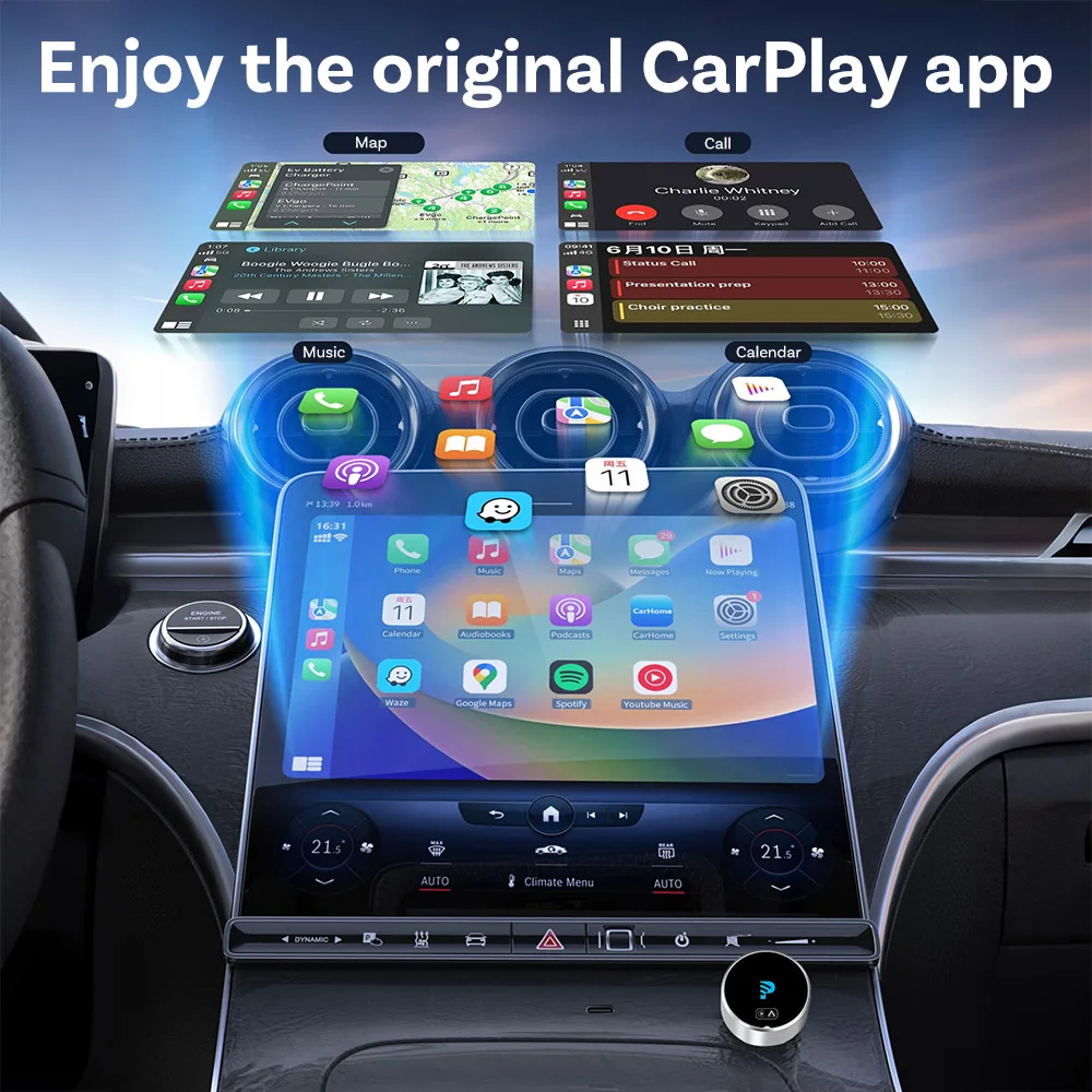 GetPairr Kabelloser CarPlay-Adapter und Android Auto Wireless-Adapter 2-in-1 USB-A Kabelgebunden zu Kabellos Auto-Dongle 5S Automatische Verbindung Plug & Play für Autos mit werkseitig installiertem CarPlay oder Andro – Detail 6
