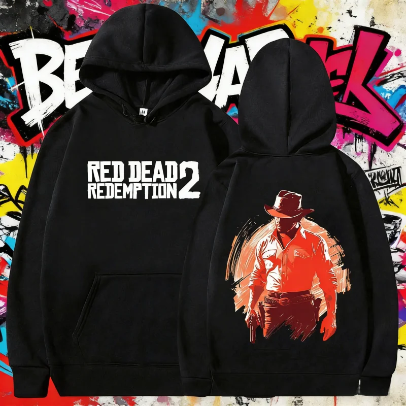 2025 الخريف والشتاء الأحمر الميت الفداء 2 ميرش الجرافيك هوديي الرجال النساء عادية المتضخم 100% القطن الخالص مطبوعة هوديي