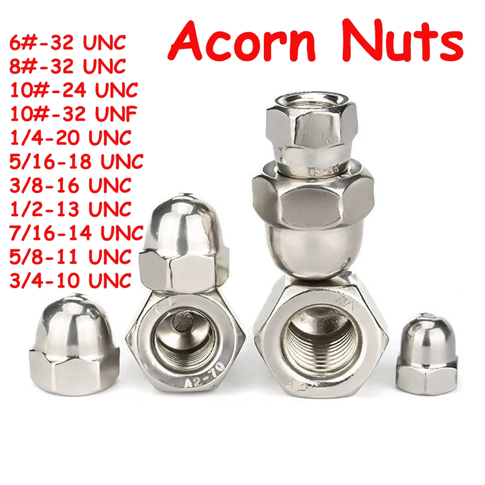 

Yiqianyuan DIN1587 GB923 6# 8# 10# 1/4''-3/4'' UNC UNF Thread SUS304 Stainless Steel Hexagon Domed Cap Nut Hex Acorn Nuts