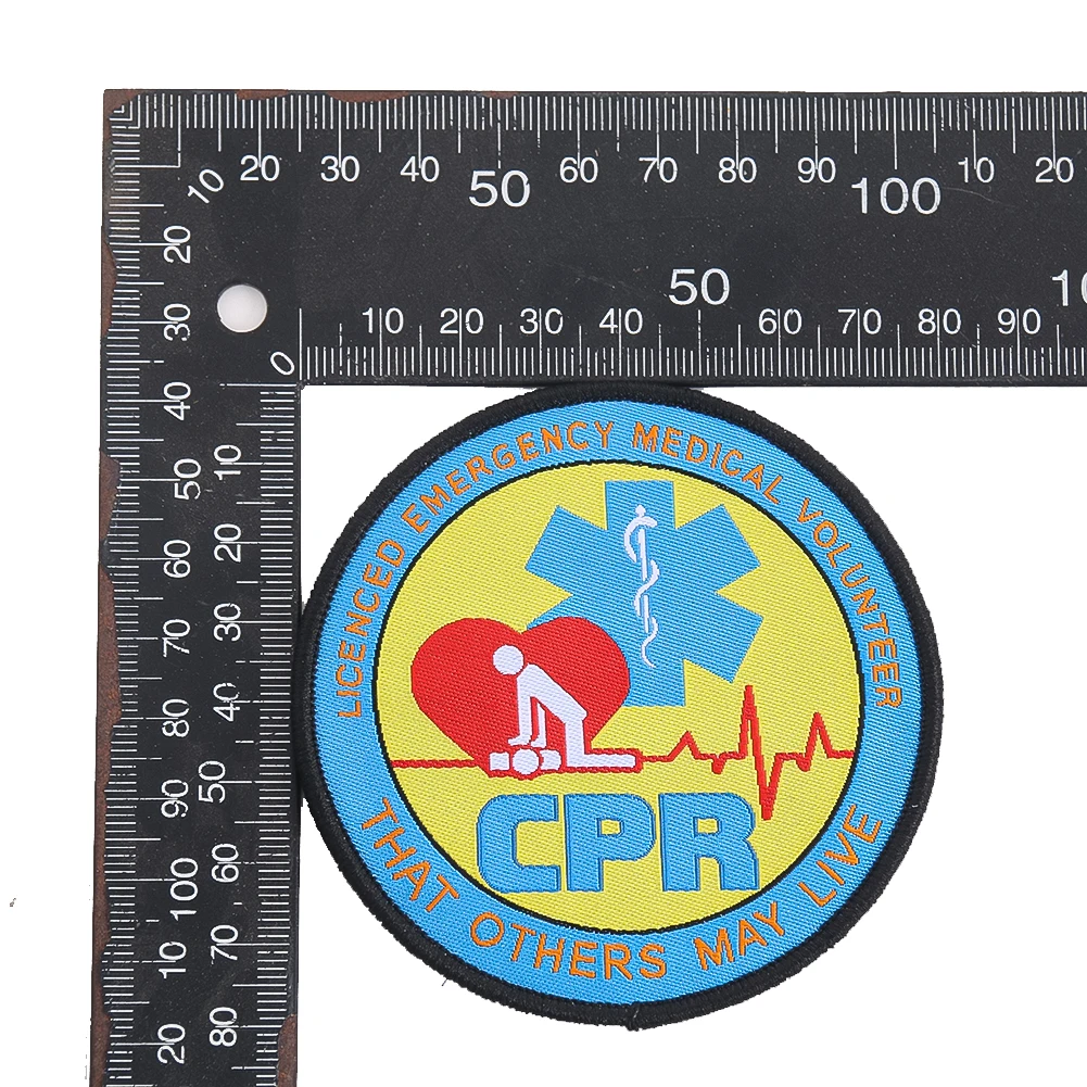 Round CPR Adhesive Fastener Tape Badge Armband Backpack Decor Patch Military Tactical Clothing Patches Apparel Accessories