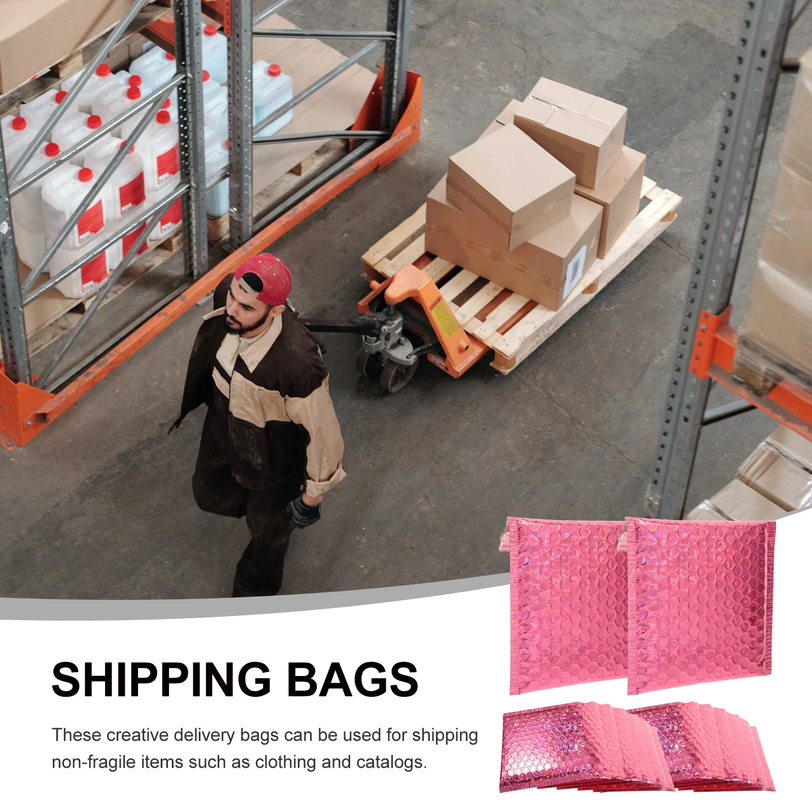 

20 Pcs Shockproof Foam Bag Small Bags for Packaging Mailing Shipping Bubble Mailers Portable Clothing Rosy